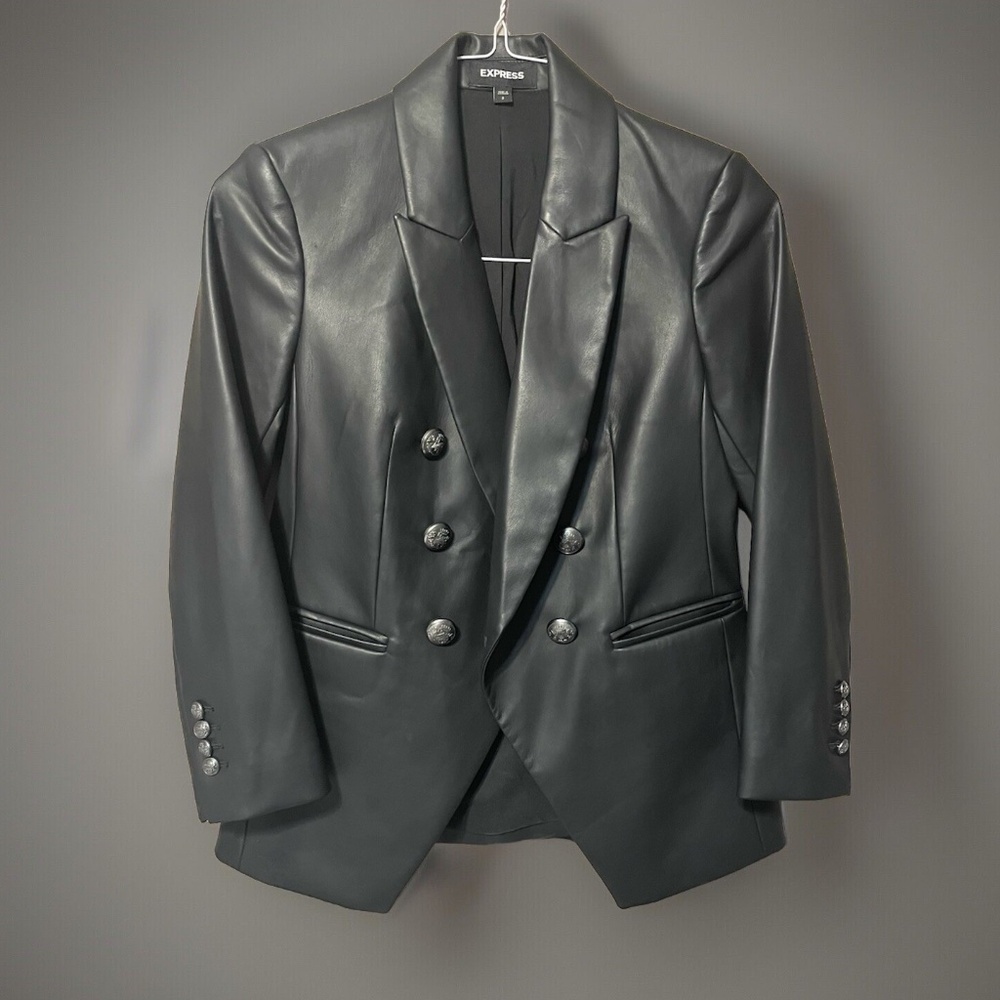 Express Womens Faux Leather Jacket , Great Condition, Button Up, Size 2